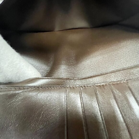 Loewe Men's Dark Brown Nappy Lambskin Long Bifold Wallet - Preowned - Picture 10 of 12